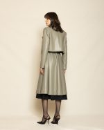 Cropped Detail Trench Coat ST-0132 Olive Green - Image 5